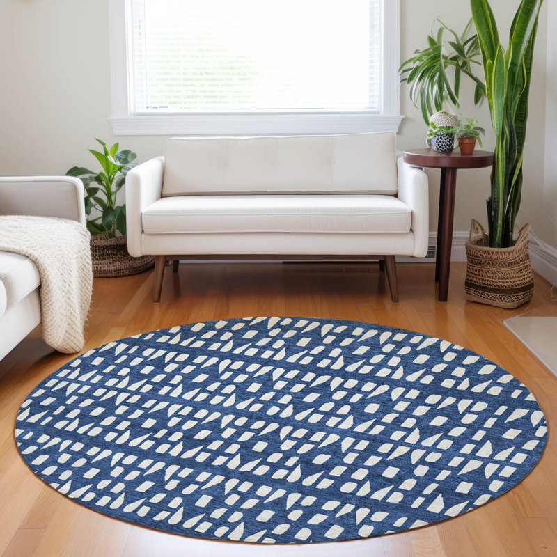  Chayden Area Rug with Non-Slip Backing, Round 8'