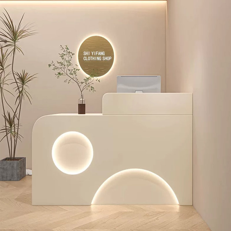 Bureau de réception moderne en L en bois manufacturé, 47.24