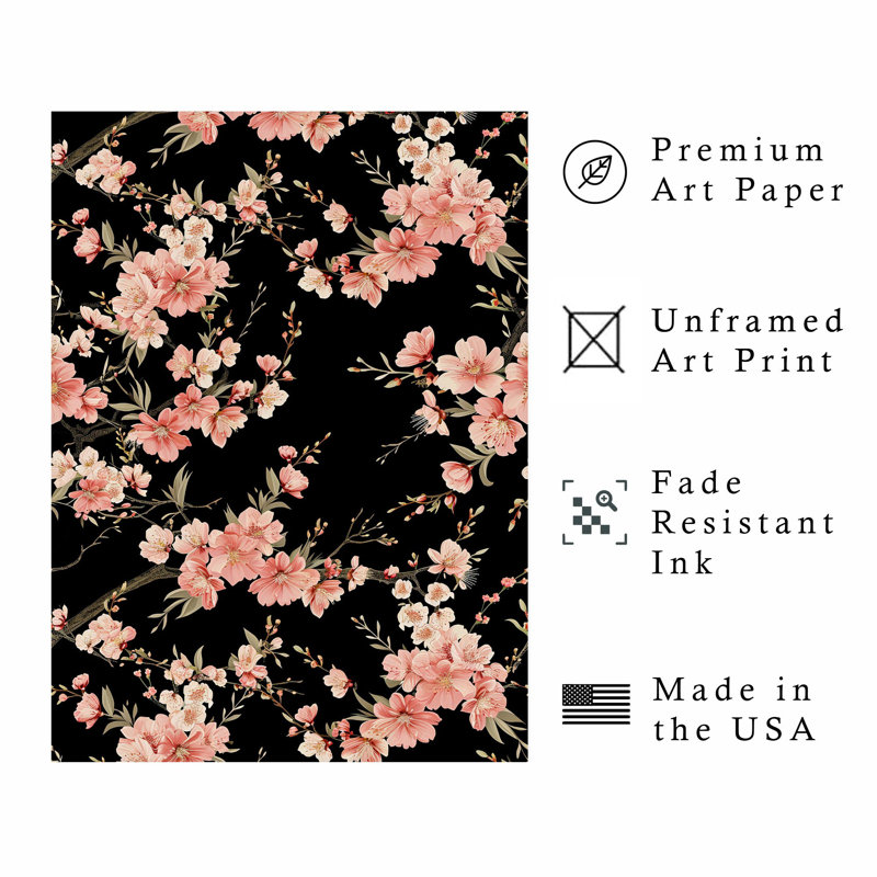 Art floral japonais, fleurs de cerisier japonaises, H 20 po x l 16 po