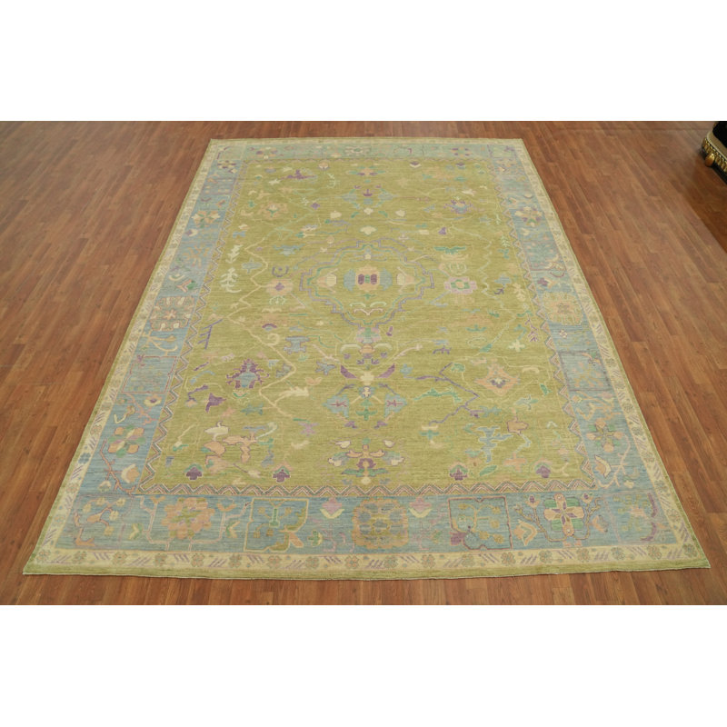 Tapis turc vert Oushak 9x12