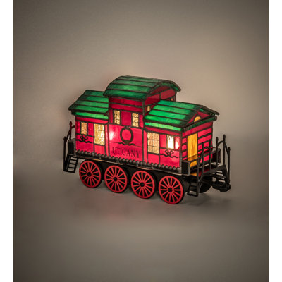10.5" Long Caboose Lighted Sculpture