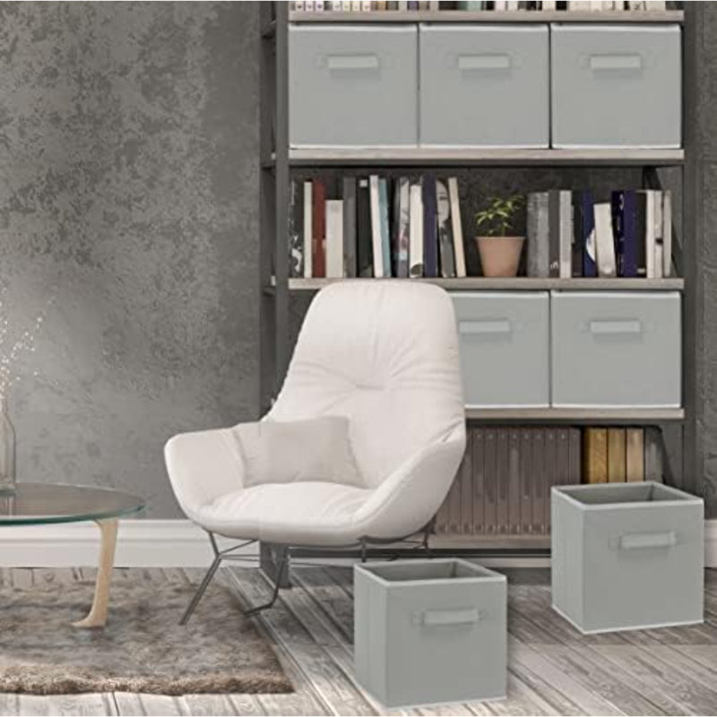 Foldable Cube Storage Bin, Gray - 6 Pack, Gray
