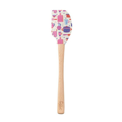 Tovolo Spatulart Liquid Conversions Wood Handled Spatula In Pink,blue,brown,white