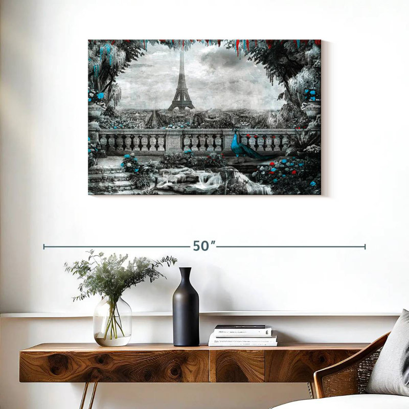 Nicci Eiffel Tower Garden View Pop, 24" H x 36" W