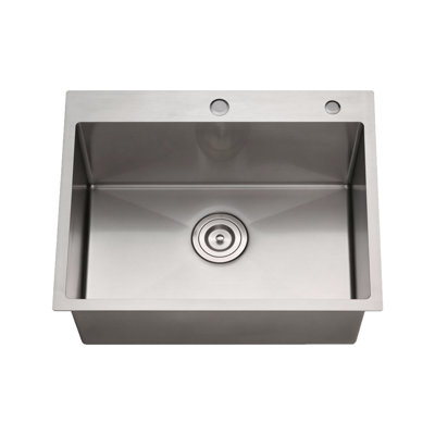 23"L × 19"W Drop-in Single Bowl Bar/Prep Sink Stainless Steel Kitchen Sink
