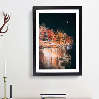 Boat in an Italian Port in Abstract - Framed Print