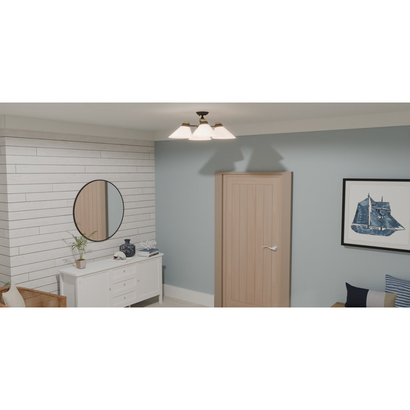 Gelsomina 4-Light Matte Black Semi-Flush Mount Light