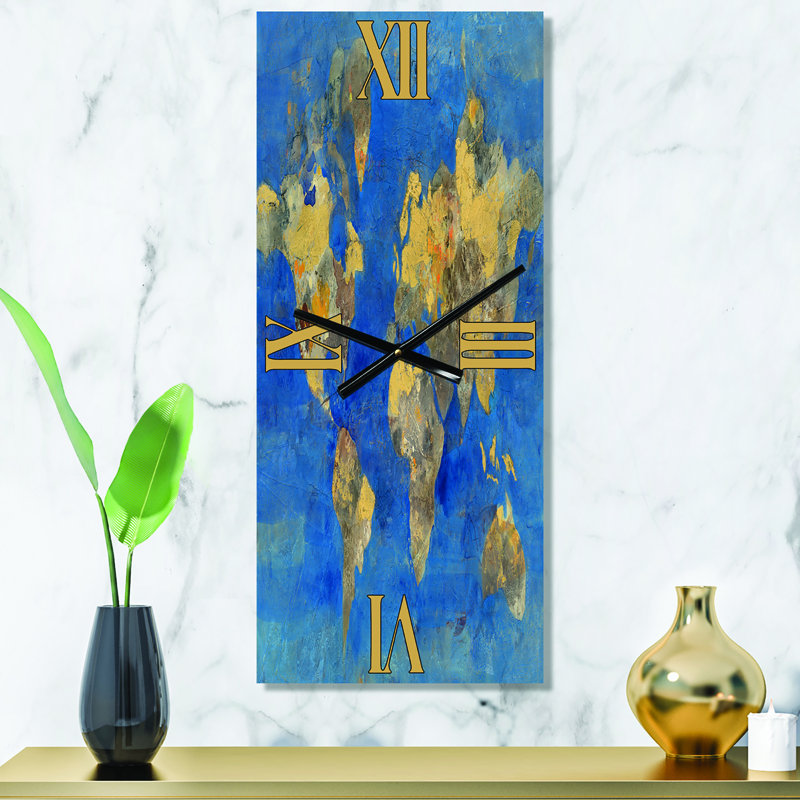 Golden Glam World Map - Horloge murale Glam, Petit