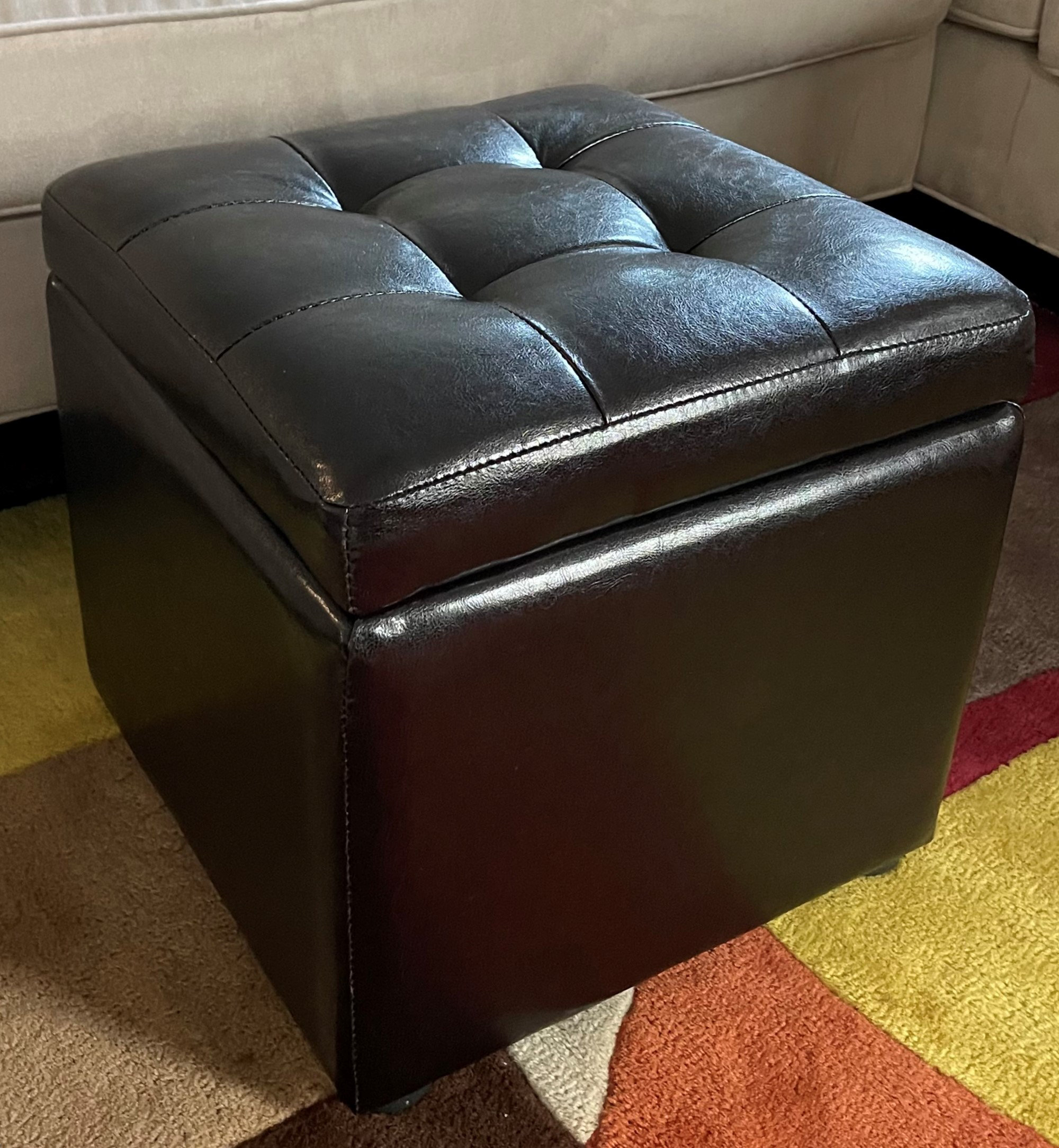 Ebern Designs Faux Leather Ottoman Reviews Wayfair   Faux Leather Ottoman 