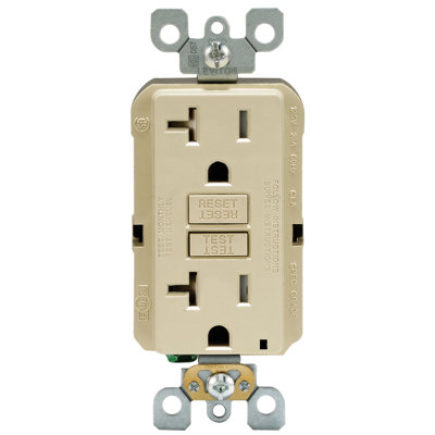 Leviton SmartlockPro 20 Amp 125 Volt Duplex Ivory GFCI Outlet 5-20R 1 Pack