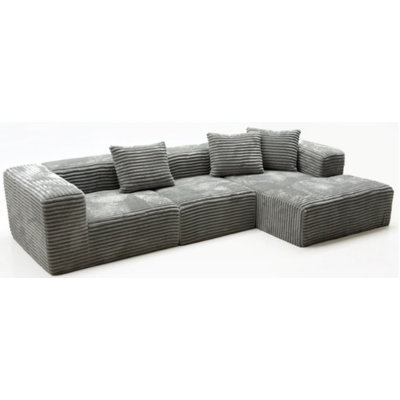 Couch Seat 4 with Right Sided Lounge Chaise Memory Foam