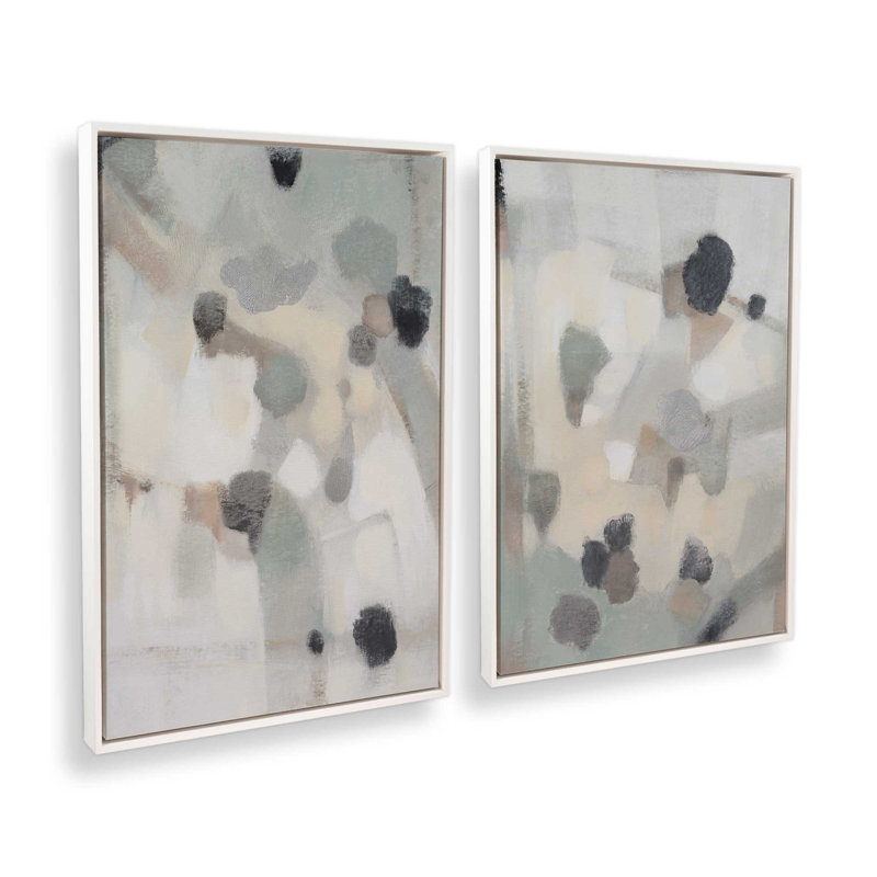 Ensemble de 2 subtils contrastes, Cadre flottant blanc opaque, H 31 po x l 42 po