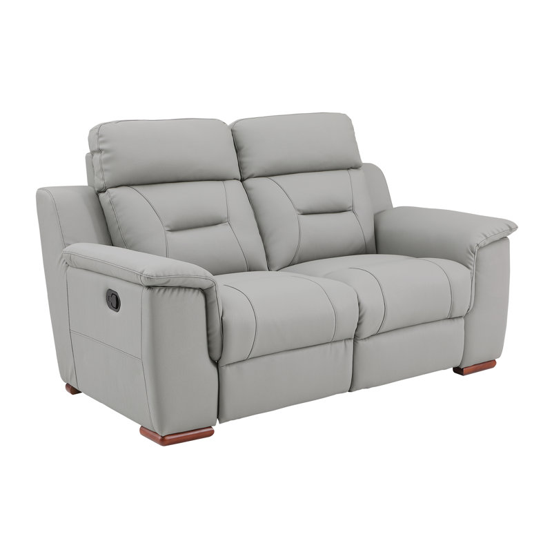 Annahi 67'' Faux Leather Reclining Loveseat, Gray
