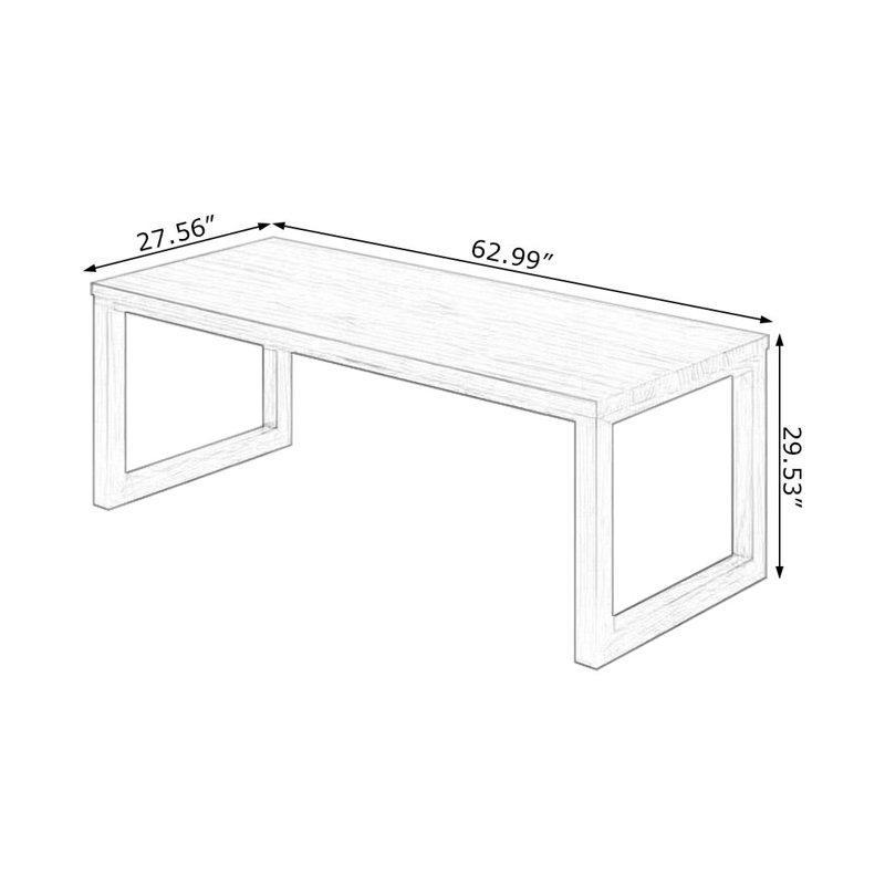 Table de salle à manger Burlywood, H 29,53 po x L 62,99 po x l 27,56 po