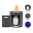  22 Inch 50000 Btu Outdoor Propane Fire Pit Column, Black Round Metal Fire Pit Table With Fire Glass, Lid & Rain Cover For Patio