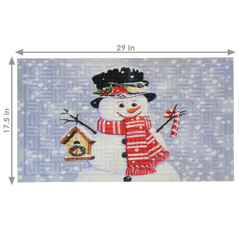 Paillasson Ashbourne, Bonhomme de neige / blanc