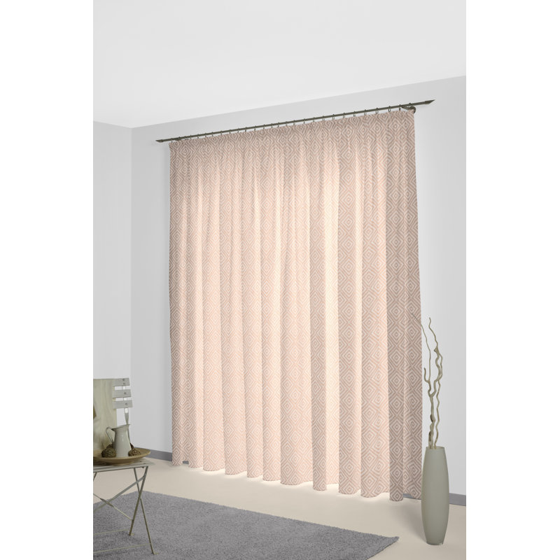 Abha Room Darkening Curtains Panel, 255cm H x 132cm W, Terra