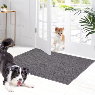 Ebern Designs Indoor Door Mat Non-Slip Absorbent Resist Dirt Entrance Mat J