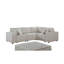 Canapé modulaire modulaire avec repose-pieds en lin beige
