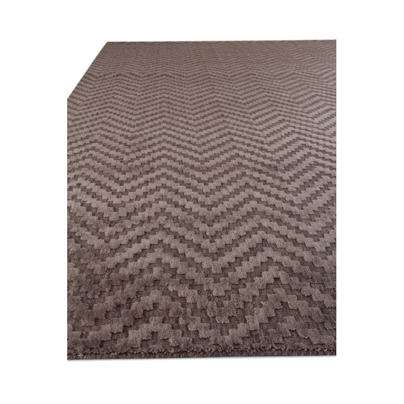 Demani Wool Chevron Area Rug in Brown, Rectangle 8' x 10'