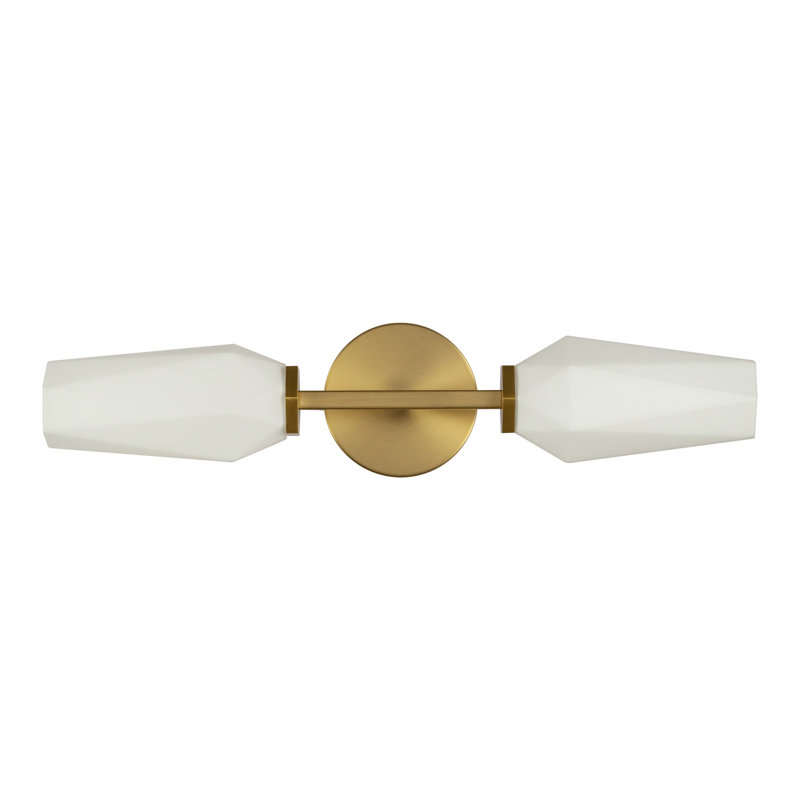 Krysta 20.5" Brushed Gold and Opal Glass Vanity Light