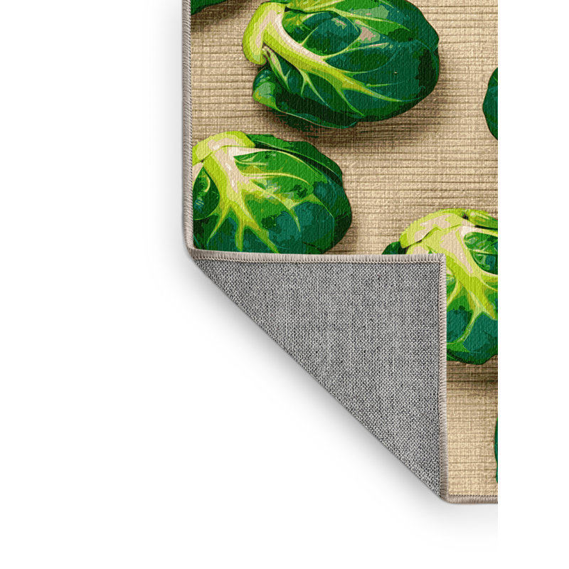  Washable Brussels Sprouts Vegetables Area Rug, Rectangulaire 2 pi x 3 pi