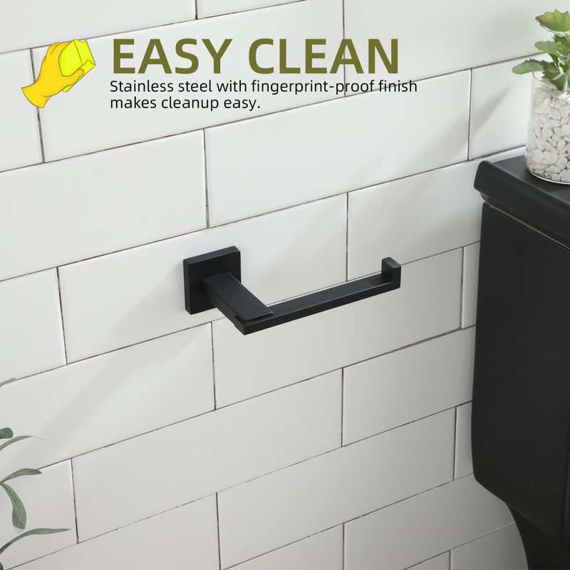 Toilet Paper Holder Wall Mount , Matte Black