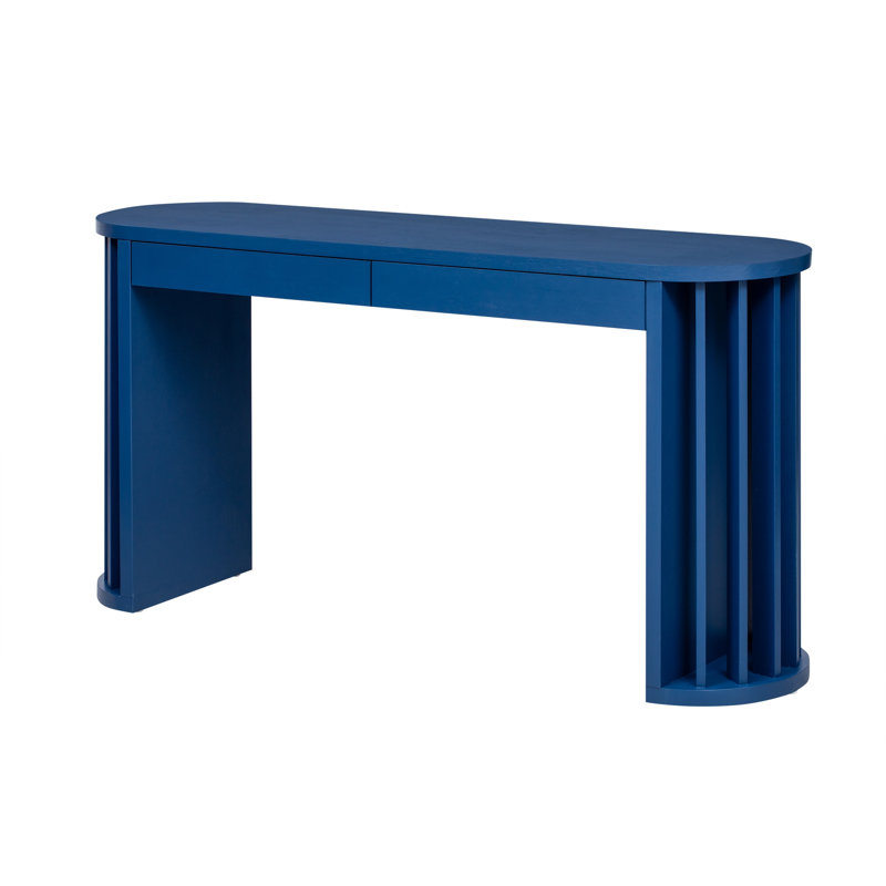 Console de 59 po de long avec canapé en placage de chêne, Marine
