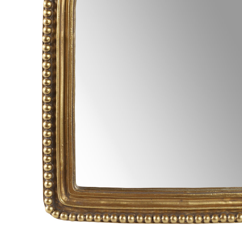 5X7" Mirror In Beaded Arch Frame, Gold