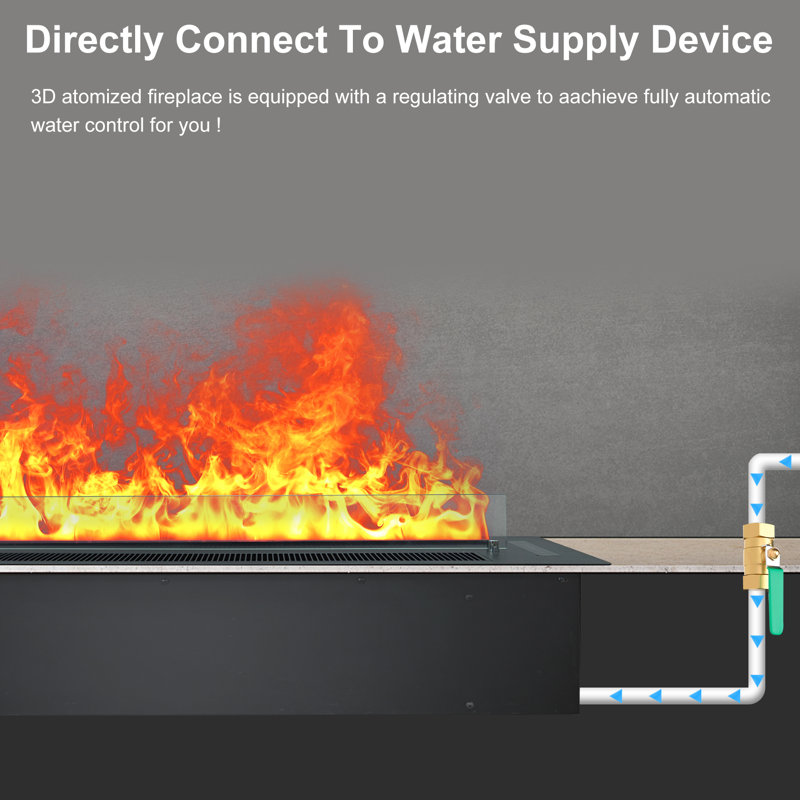 3D Electric Water Vapor Fireplaces Inserts & Freestanding Electric Humidifiers with Remote & Tap Water Inlet Smart Humidifier Steam Fireplace Decoration