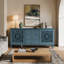 Meuble télé de style champêtre avec portes sculptées ajourées-137263040