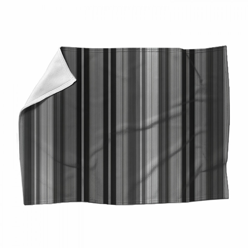 Stripes Fleece Throw Blanket - Pattern Throws for Sofas or Beds, 80" L x 68" W, Black/Gray Striped