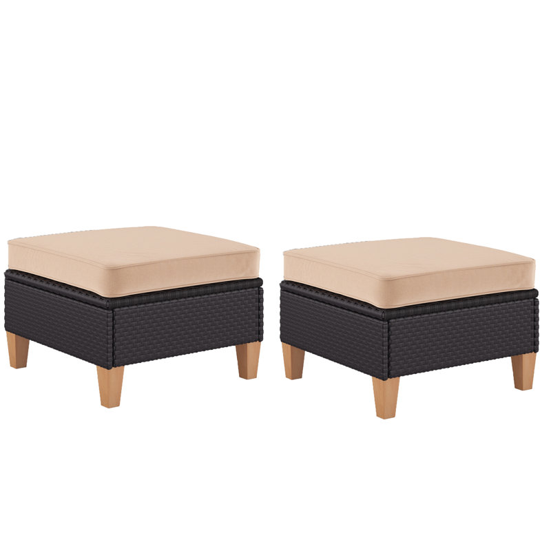 Patio Multifunctional Polyethylene (PE) Wicker Ottomans