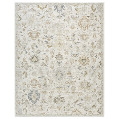 Fortuna Traditional Floral Filigree Performance Woven Indoor Area Rug