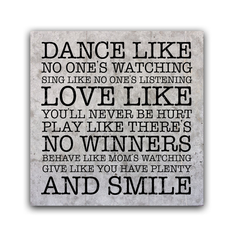 « danse like.... » art textuel sur bois, H 10 po x l 10 po x P 1 po