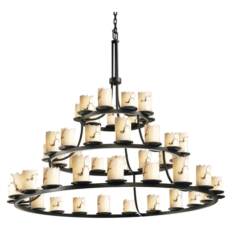 Lustre léger lumenaria dakota 45, Cylindrique avec rebord brisé, Bronze foncé