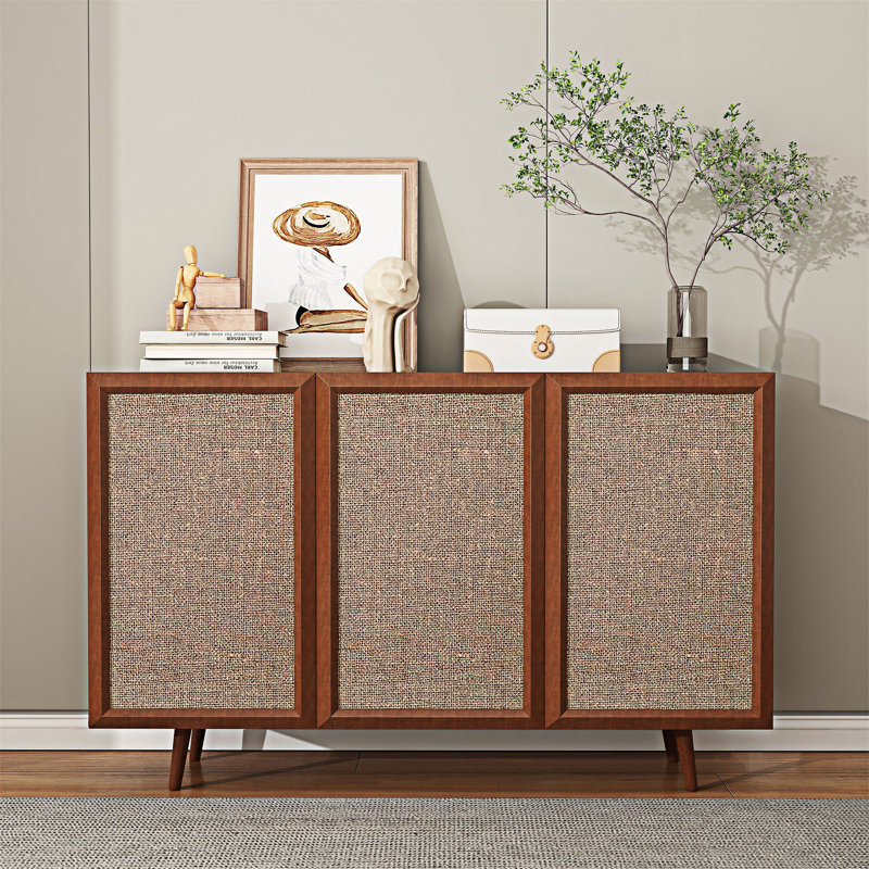 Buffet décoratif pour meuble télé avec tablettes réglables