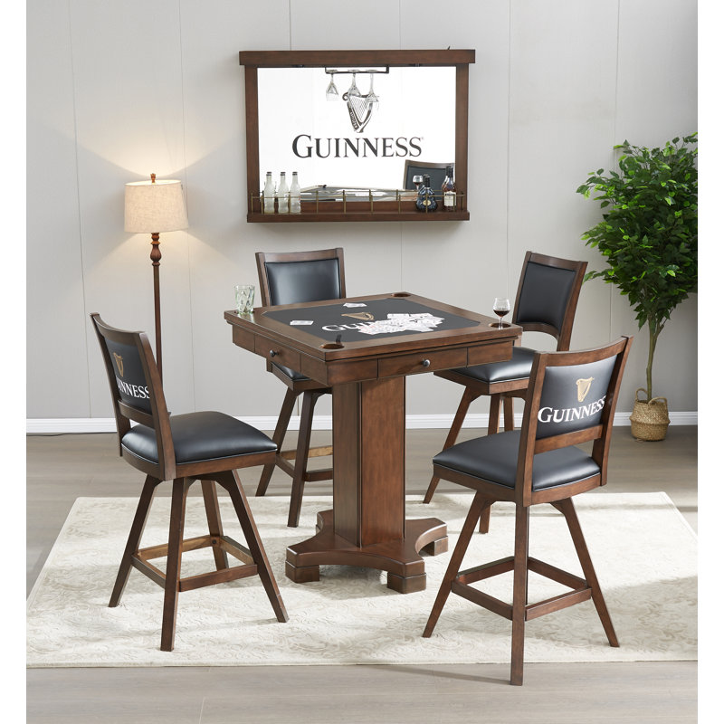 Guinness 1 ECI Furniture 36'' 4 - Player Poplar Foldable Poker Table and with Drawers Included