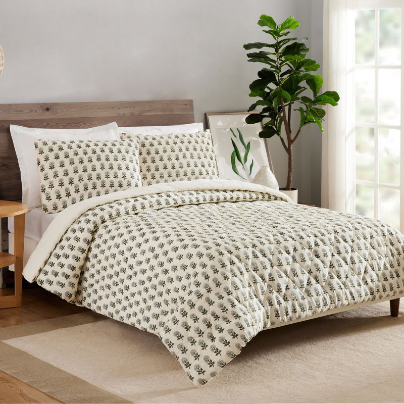  Ensemble de courtepointe 3 pièces Tane, King Quilt + 2 King Shams