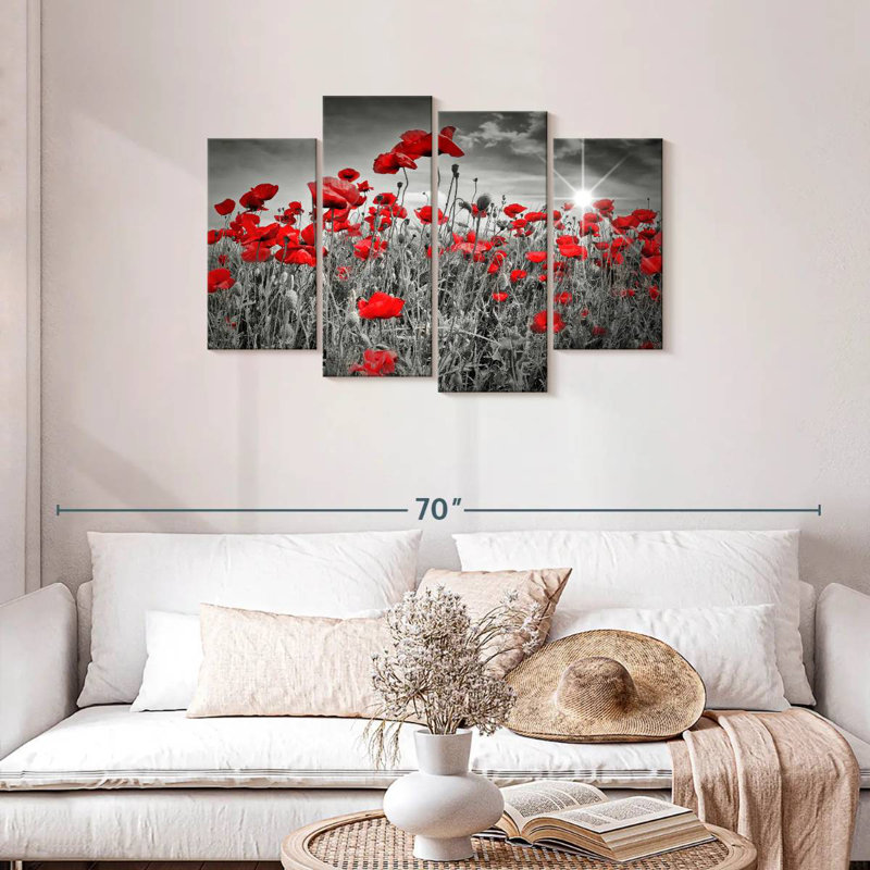 Harnek Red Poppies Pop, H 27 po x l 43 po