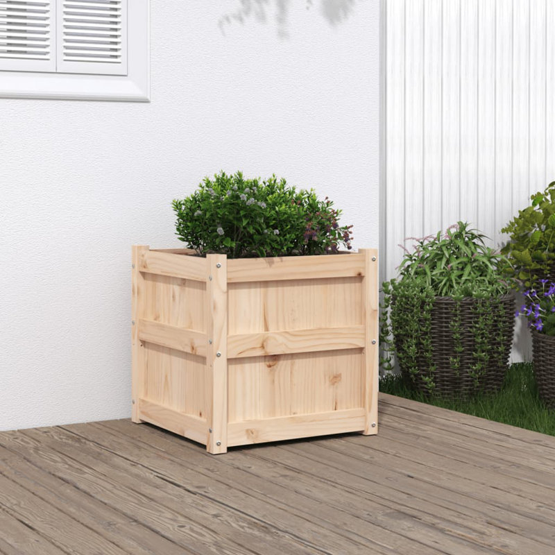 Wooden Kogut Flower Box, Natural, 1, 19.7" H X 19.7" W X 19.7" D