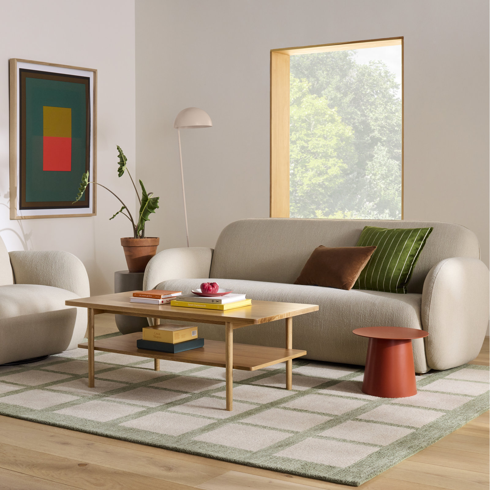 Circula Single End Table, Tomato, 12" H x 15" W x 15" D
