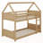 Twin Over Twin House Floor Bunk Bed With Headboards, Footboards And Guardrails, Ladder-1608030989