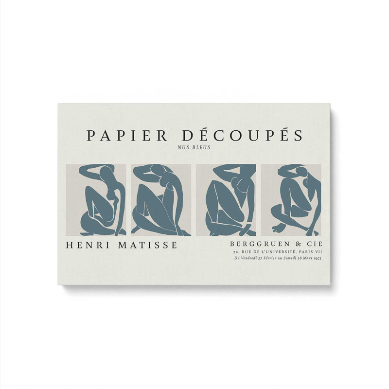 Nus Bleus Matisse, affiche d'art v1, Toile tendue, H 12 po x l 18 po