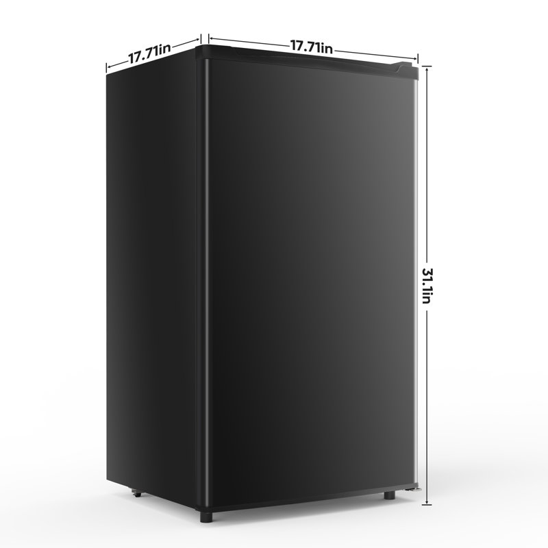 3.2 Cu.Ft Single Door Compac Fridge with Freezer, Black