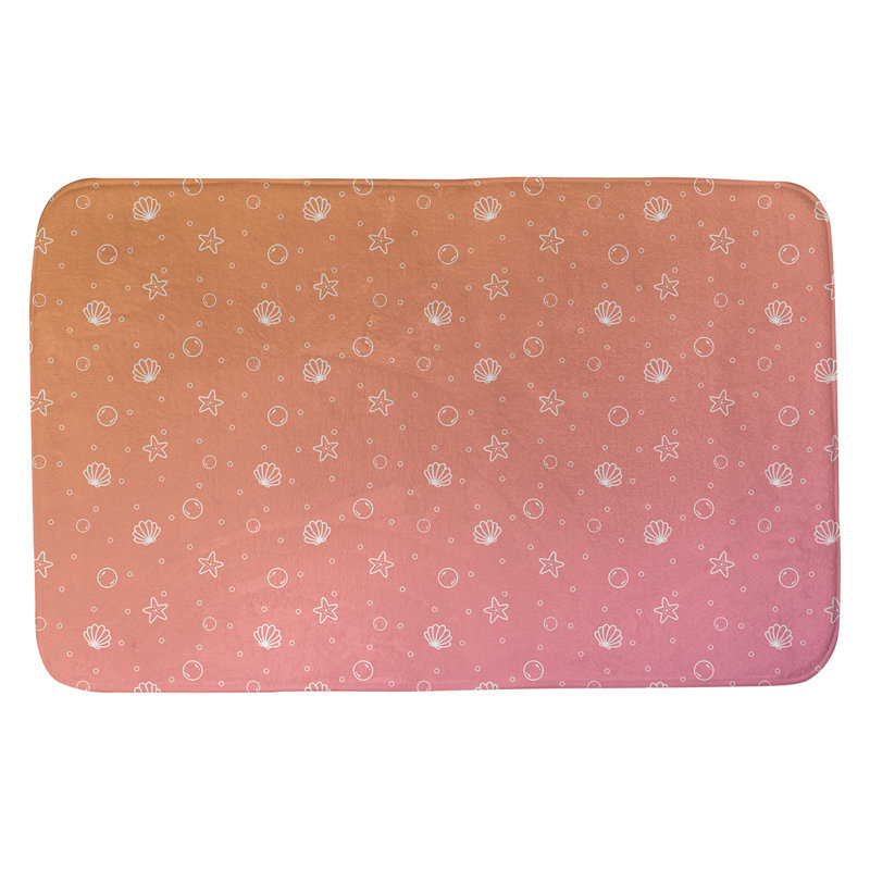 Tapis pour salle de bain coquillage Mcguigan, l 21 po x L 34 po, Rose / Orange