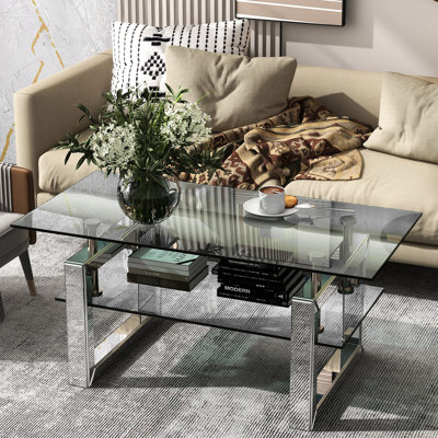 Table basse manuelle à hauteur réglable en verre - polyvalente pour différents environnements en métal