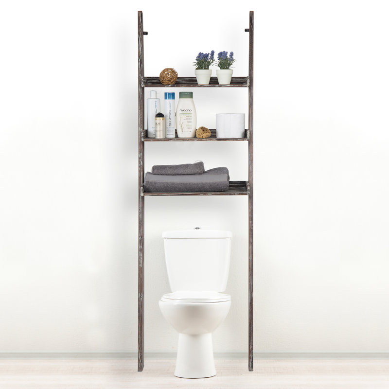 53.3cm W x172cm H x 24.3cm D Solid Wood Freestanding Over the Toilet Storage