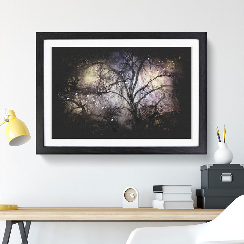Weeping Willow Tree - Picture Frame Graphic Art Print, Black Framed, 33cm H x 45cm W x 2cm D