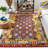Hand Tufted Wool/Cotton/Latex Southwestern Rug in Yellow/Red-966488698
